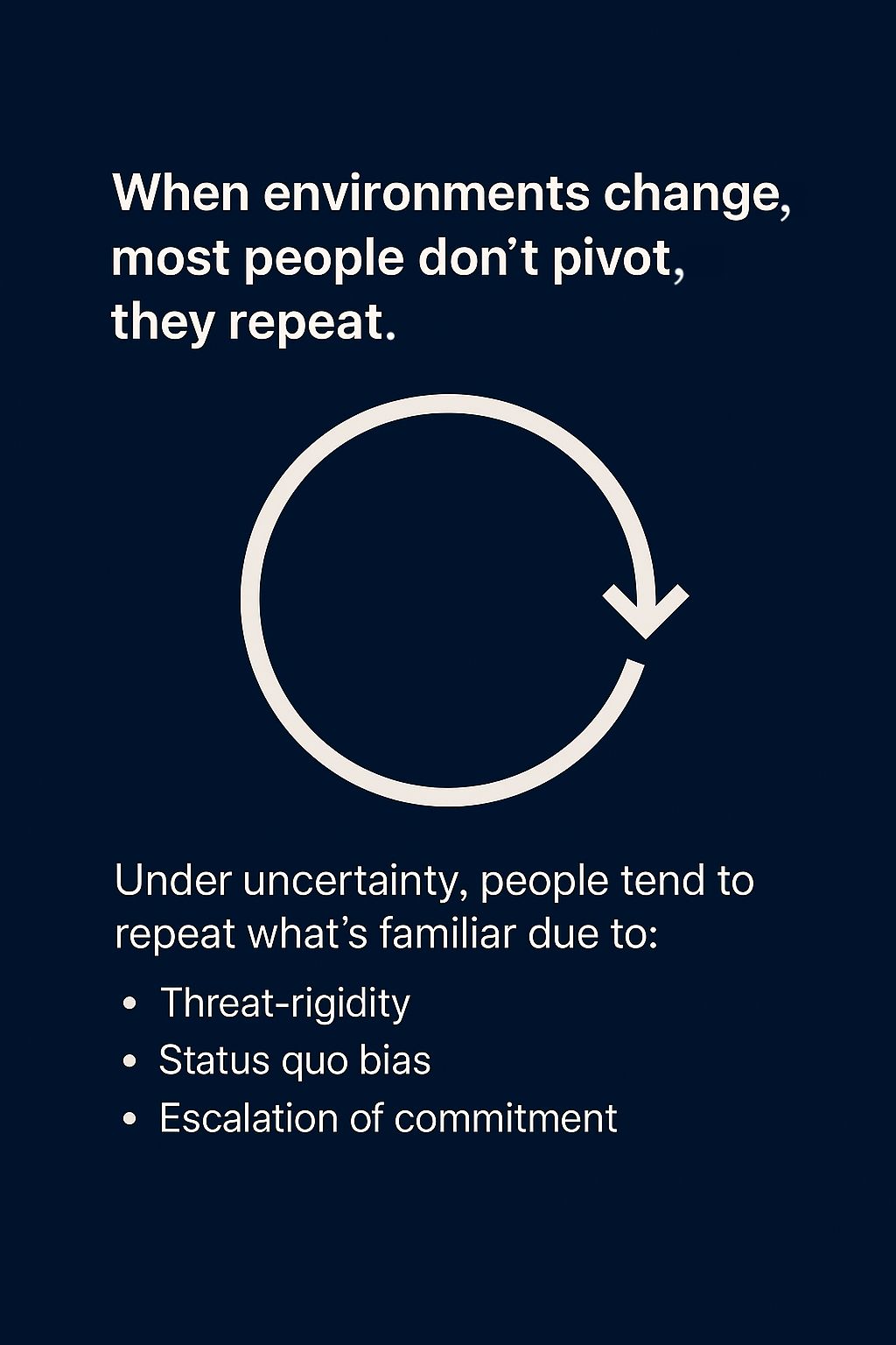 When environments change, most people don't pivot, they repeat